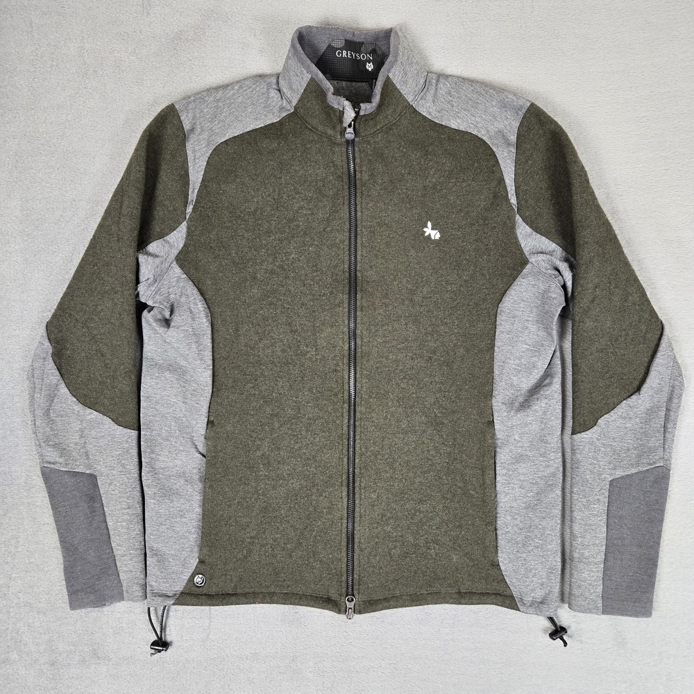 GREYSON Jacket Mens Medium Sequoia Luxe Fleece Hybrid Full Zip Gray Green Wool
